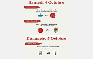 4 et 5 Octobre : Programme du week-end