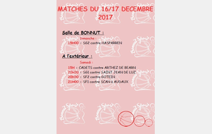MATCHES DU 16/17 DECEMBRE