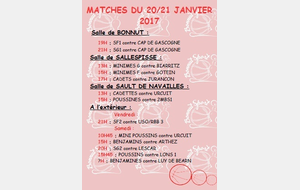 MATCHES DU 19/20 JANVIER