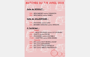 MATCHES DU 7/8 AVRIL