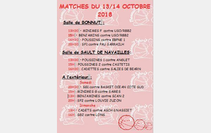 MATCHES DU 13/14 OCTOBRE