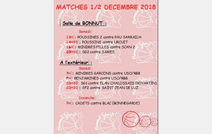 MATCHES DU 1/2 DECEMBRE