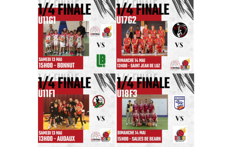 Programme 1/4 finale 13 et 14 mai